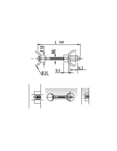 Стяжка столешницы L-100 GTV