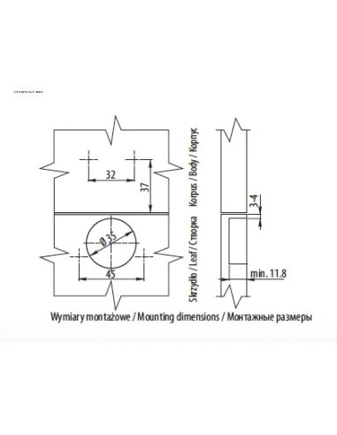 Завіс зовн. з газ. амортізатором 110 * GTV