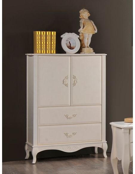 Комод Богемия античный белый