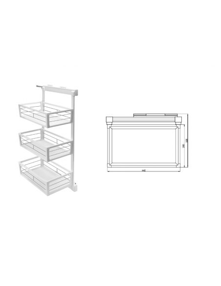 Кош висувний 3 яруса повн.висув.з доводчиком 60 і 80 см...