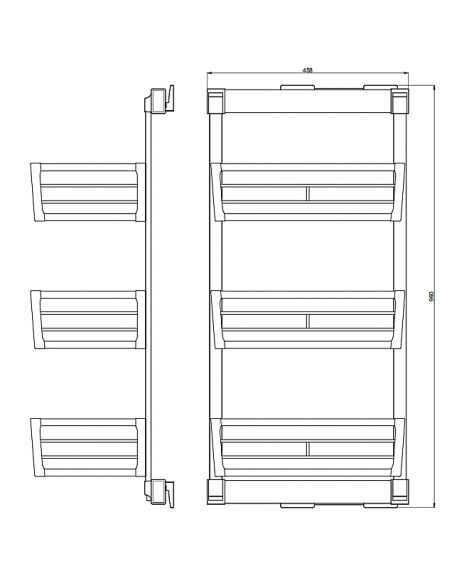 Корзина выдвижная 3-х ярусная полн.выдвиж.