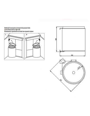 Відро для сміття CIRCA  GTV (PB-91024160V))