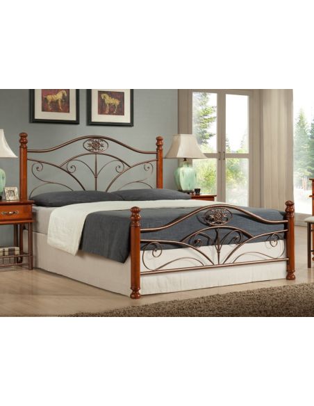 Ліжко Баварія 1,6х2,0 горіх метал