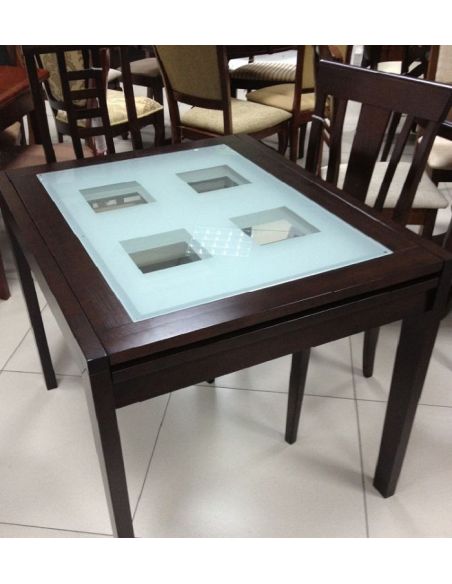 Стол Сандра 0,9 венге белое стекло