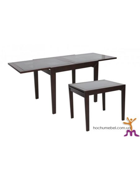 Стол Сандра 0,9 венге черное стекло