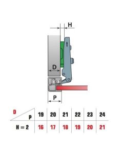 Петля для алюмінієвого профілю накладна 2