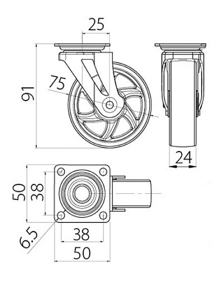 Ролик SHIFT D-75 прозрачный GTV