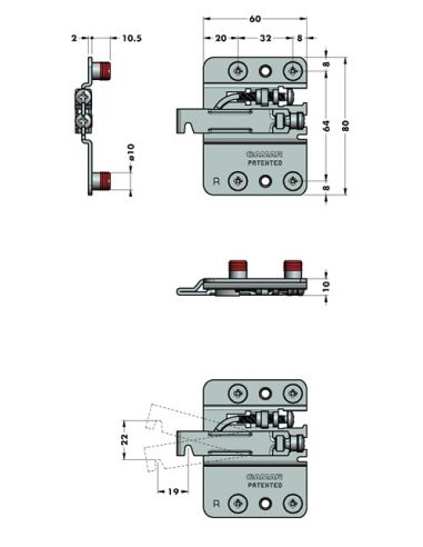 Навес регулир.CAMAR 807 120кг.лев+правый с заглушками