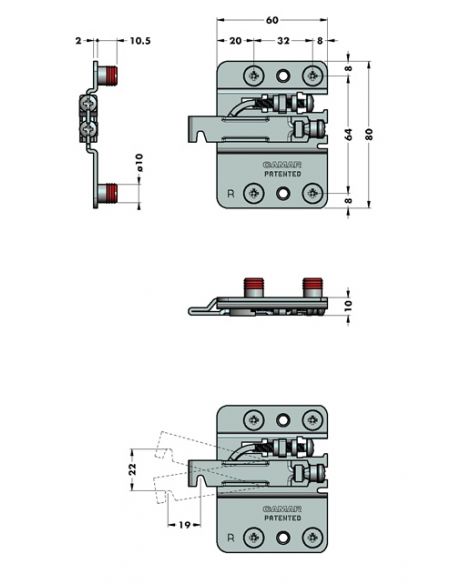 Навес регулир.CAMAR 807 120кг.лев+правый с заглушками