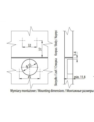Завіс напіввкладний GTV