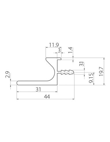 Ручка-профіль алюміній "L" GTV