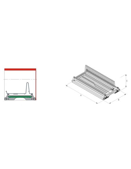 Сушка одноуровневая REJS хром с рамой