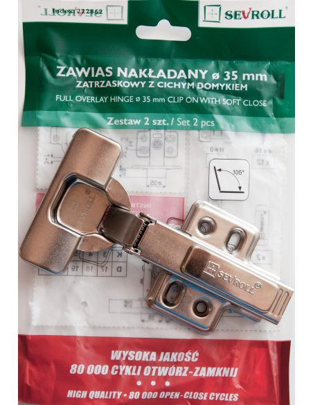 Завіс накладний з доводчиком SEVROLL