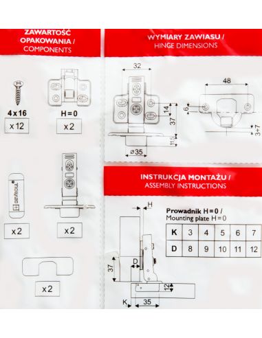 Завіса напіввкладна з доводчиком SEVROLL