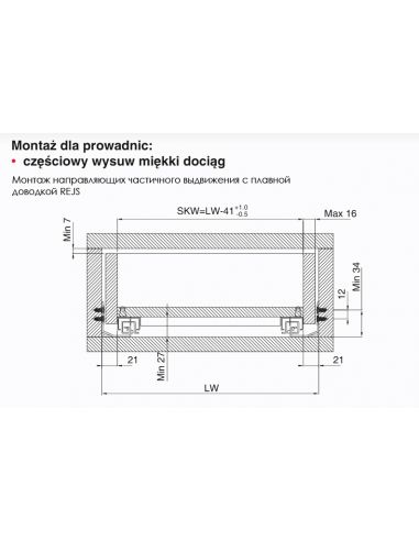 Направляющая REJS Comfort Slide неполного выдвижения