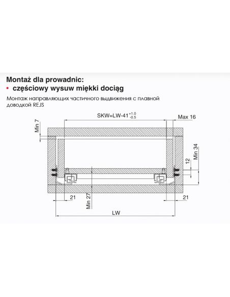 Направляющая REJS Comfort Slide неполного выдвижения