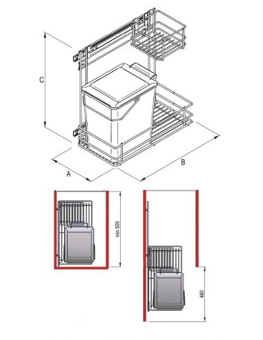 Відро сміттєве Rejs універсальне срібло