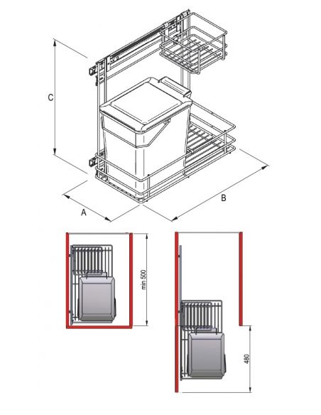 Ведро мусорное Rejs универсальное серебро
