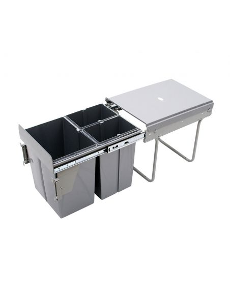 Ведро-сегрегатор для шкафа 400мм тройное с креплением фасада (JC601M)