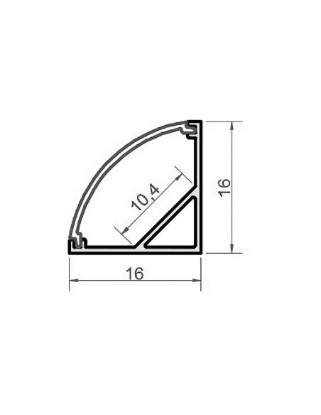 Профиль кутовий для LED белый 2м