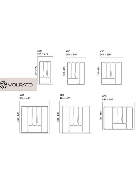 Лоток білий для кухонних аксесуарів VOLPATO
