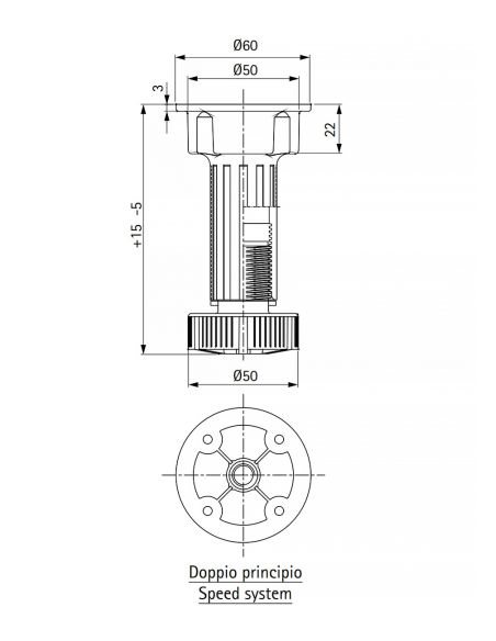 Ножка для кухонных тумб 100мм VOLPATO