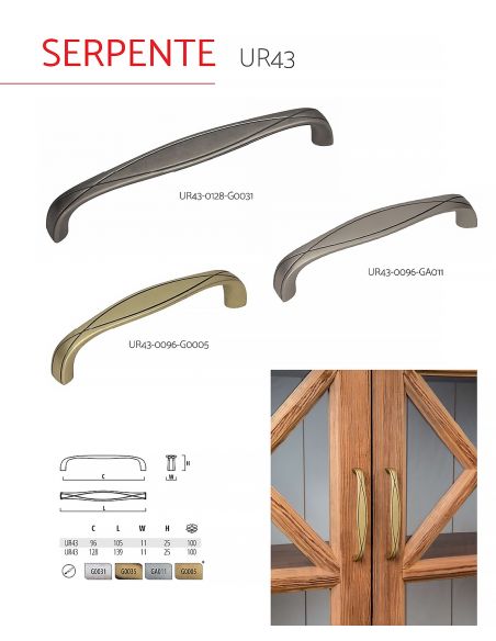 Ручка UR-43/128 Античне залізо Gamet