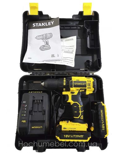 Шуруповерт STANLEY 18V в кейсе 2аккум 13мм