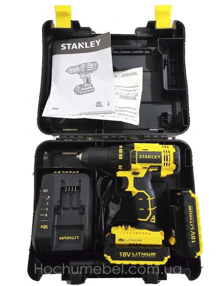 Шуруповерт STANLEY 18V в кейсі 2аккум 13мм