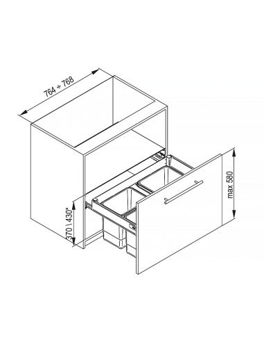 Ведро-сегрегатор ComfortBox в тумбу 600мм