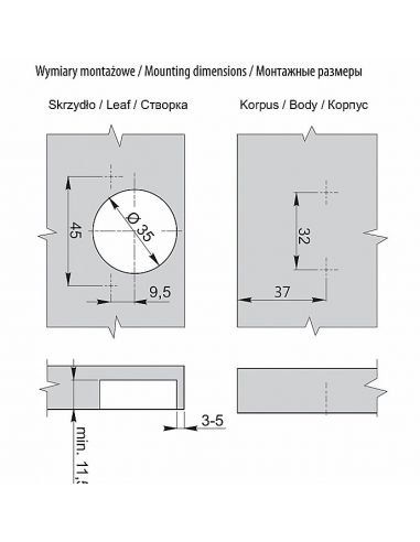Петля полунакладная PRESTIGE 3D с доводчиком GTV