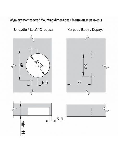 Петля полунакладная PRESTIGE 3D с доводчиком GTV