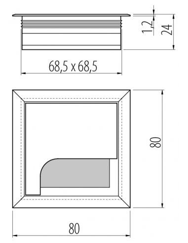 Пропускник для кабелю Merida 80х80 Чорний