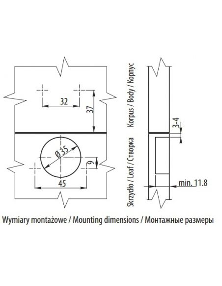 Завіс зовнішний з газ.амортізатором 110 * GTV
