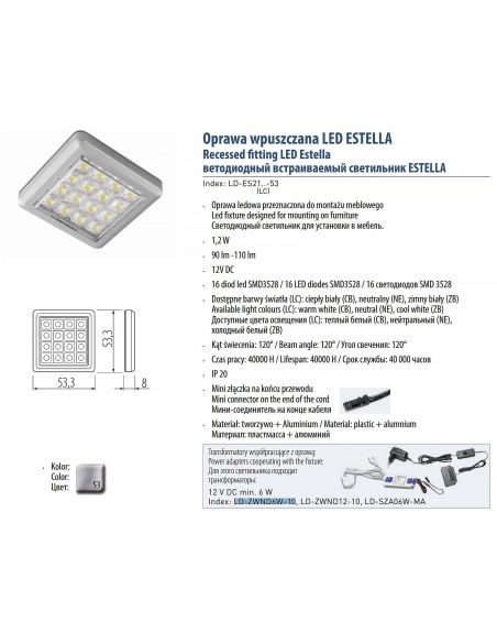 Светильник LED накладной ESTELLA GTV