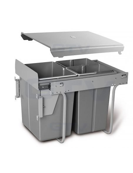 Відро-сегрегатор для шафи 400мм потрійне з кріпленням фасаду (PB-45М002х20)