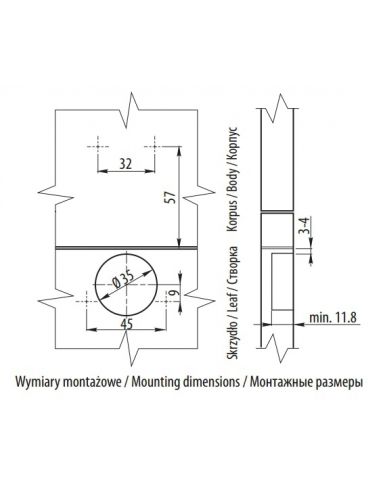 Завіс внутр. с газ. аморт. 110* GTV