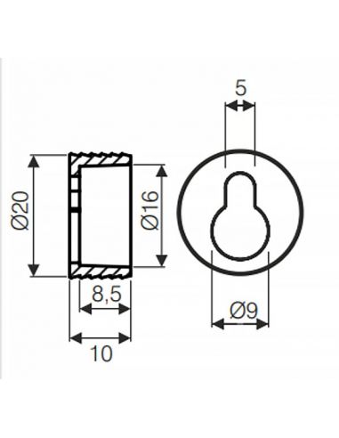 Навіс пластиковий врізний білий Ф20мм