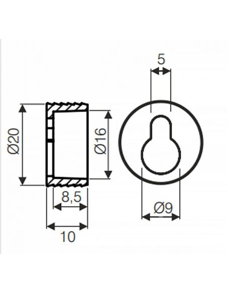 Навіс пластиковий врізний білий Ф20мм