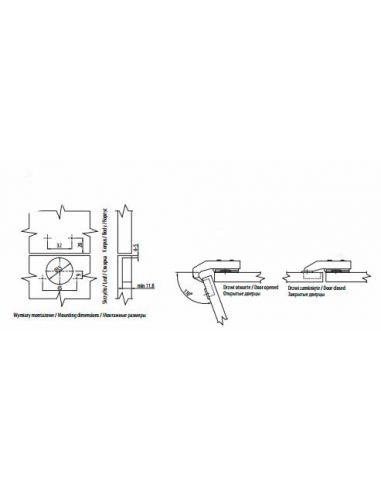 Петля ровн. с газ.аморт. 90* GTV