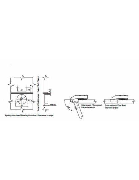 Петля ровн. с газ.аморт. 90* GTV