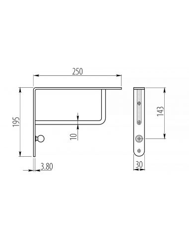 Угол под полку регименсоль хром с вешалкой GTV