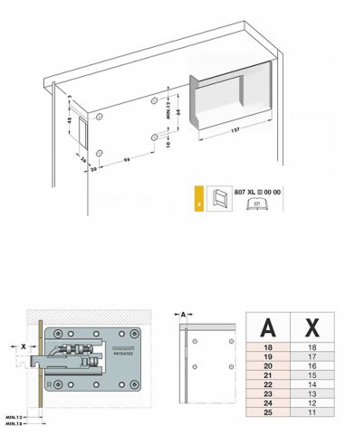 Навес Camar 807 XL с монтажной планкой и заглушкой