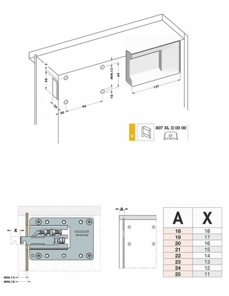 Навіс Camar 807 XL з монтажною планкою і заглушкою