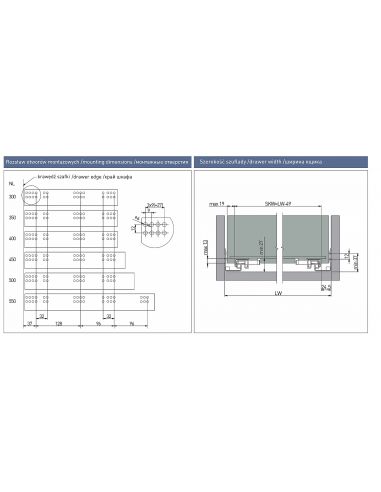 Направляюча для 18мм ДСП прихованого монтажу повного висуву 3D