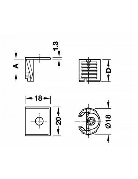 Корпусная стяжка ТАВ d18мм деталь16 мм