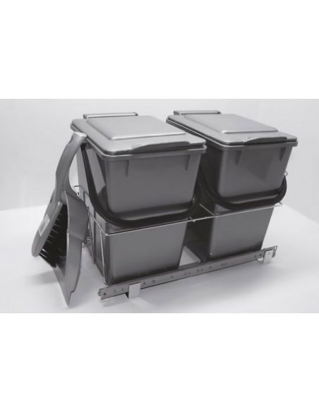 Відро подвійне на направляючих з совком і щіткою