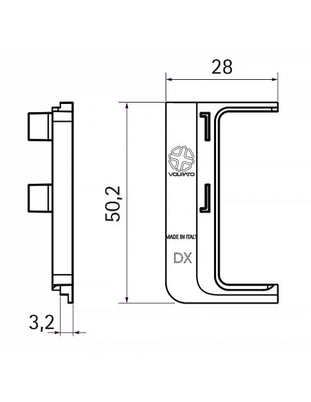 Комплект заглушек открытых к профилю GOLA L-образный Серый