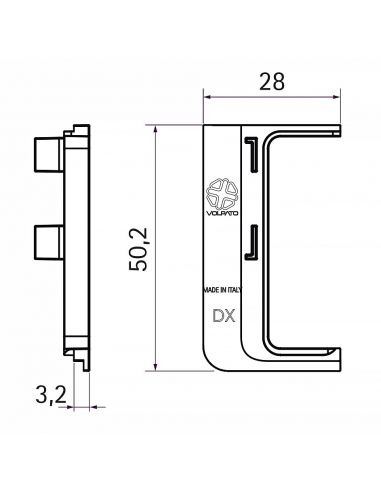 Комплект заглушек открытых к профилю GOLA L-образный Белый