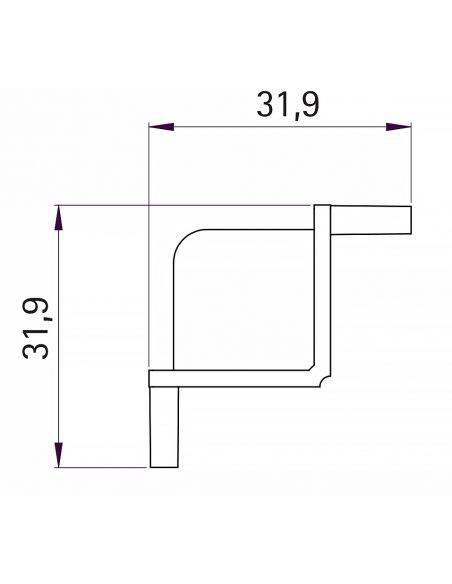 Угол внутренний к профилю GOLA C-образный Серый